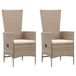 vidaXL Tuinstoelen 2 stuks met kussens Polyrattan Staal Crème Wit