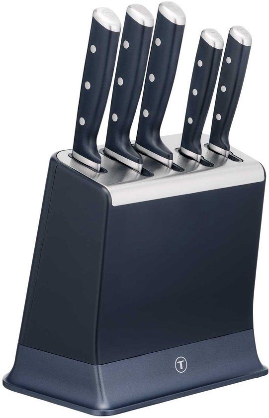 Tefal EverSharp Pro 5-delige messenset met messenblok en geïntegreerde slijper - K297S644