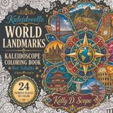 Kaleidovelle World Landmarks: A Kaleidoscope Coloring Book for Adults: 24 Famous Places to Color