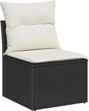 vidaXL Tuinbank - Set - 7 - st - Zwart - poly - rattan