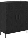 vidaXL Dressoir Zwart Eiken 69,5 x 34 x 90 cm Bewerkt Hout