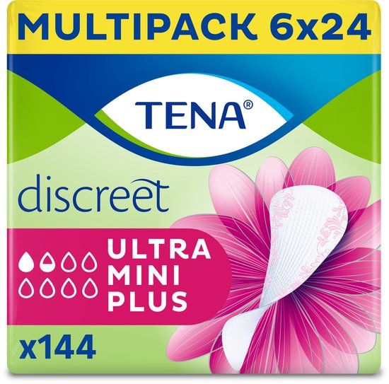 TENA Discreet Ultra Mini Plus - Inlegkruisjes voor urineverlies - 144 stuks