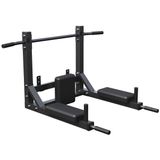 Gorilla Sports Ab Dip Pro - Wandmontage - Krachtstation - Voor Pull-ups, Dips & TRX-training Belastbaar tot 300 kg - Zwart