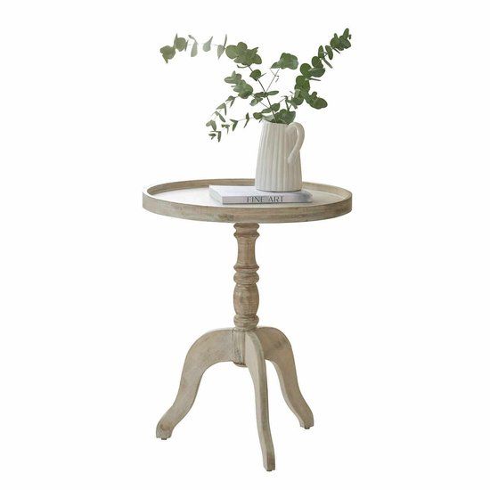 LOBERON Bijzettafel Brookdale antiekwit