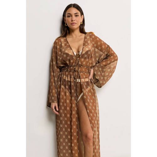 JOSH V Sienna strandjurk bruin/ecru