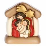 THUN - Mini kerststal met hut en heilige familie van keramiek, 11,7 x 9 cm, hoogte 13 cm, kribbe Classic Collection