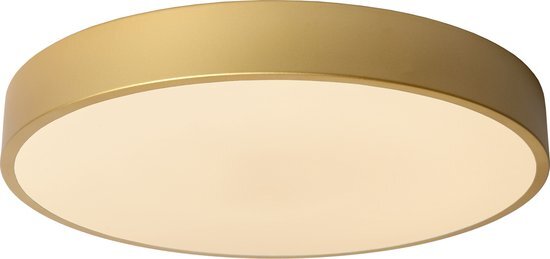 Lucide UNAR - Plafonnière - Ø 39,5 cm - LED Dimb. - 1x24W 2700K - 3 StepDim - Mat Goud / Messing