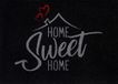 Casita Living Design Sweet Home 50x70 cm, binnen en buiten, wasbaar, zwart