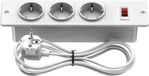 Prise multiple 3 prises avec contact de terre - câble de 1,5 m - Multiprise avec interrupteur pour 230 V/16 A