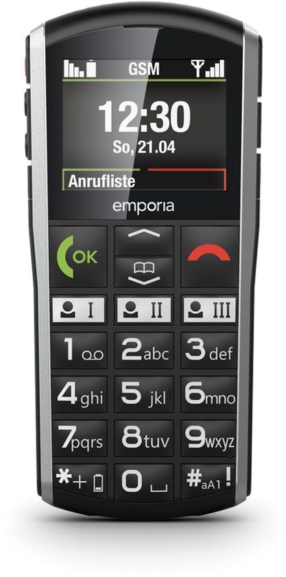 Emporia SIMPLICITY 5,08 cm (2") 94 g Zwart, Zilver