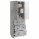vidaXL Kast - Set - 2 - st - Betongrijs - Bewerkt - hout