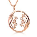 Orphelia ZH-7238 - PENDANT WITH CHAIN CIRCLE AND HEARTS ROSE PLATED ZIRCONIUM - 925 silver - cubic zirkonia - 45 cm