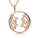 Orphelia ZH-7238 - PENDANT WITH CHAIN CIRCLE AND HEARTS ROSE PLATED ZIRCONIUM - 925 silver - cubic zirkonia - 45 cm