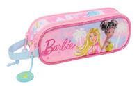 Safta BARBIE PAINTERLY Dubbel etui voor kinderen, ideaal voor schoolgaande kinderen, comfortabel en veelzijdig, kwaliteit en sterkte, 21 x 6 x 8 cm, roze/hemelsblauw, M, casual