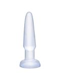 Basix by Pipedream Beginner's Butt Plug met zuignap - 10,8 cm lang - diameter tot 2,4 cm - transparant