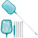U.S. Pool Supply 6-foot Leaf Skimmer Net with 5 Connecting Aluminum Pole Sections - Fine Mesh for Quick Debris Cleaning - Clean Spas and Ponds