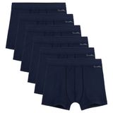 Sanetta Boxershorts Set van 6 - Blauw - Effen - Katoen - Maat 164