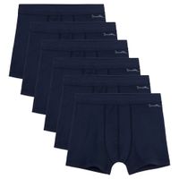 Sanetta Boxershorts Set van 6 - Blauw - Effen - Katoen - Maat 164