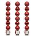 Decoris 28x boules de Noël en plastique rouge - 8 cm - brillant mat pailleté - incassable - mix - décoration de Noël
