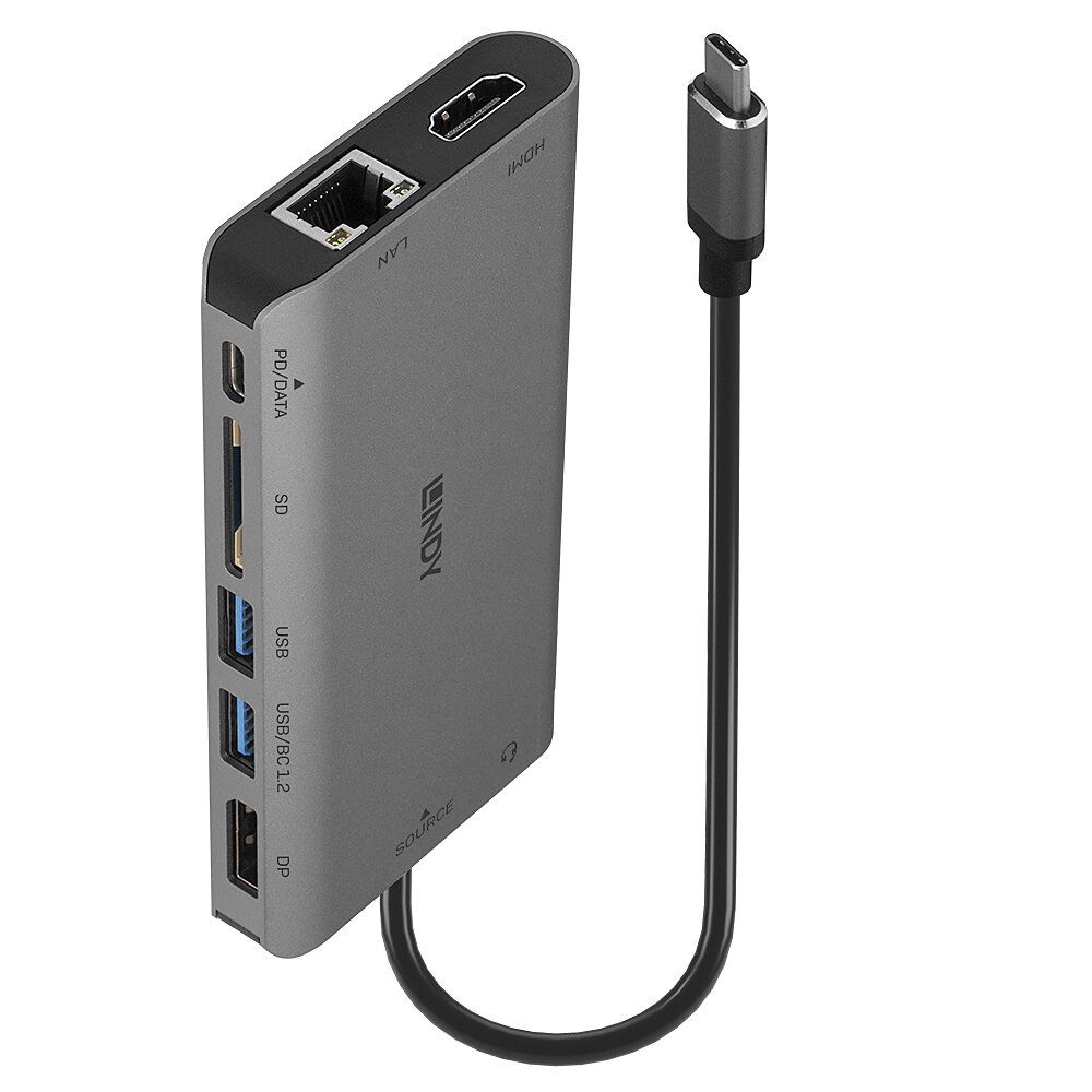 Lindy 43323 USB-C Docking Station - Wired - Black/Grey