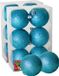 Gerimport Kerstballen 12x ijsblauw - kunststof glitters - D4 cm