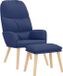 vidaXL Relaxstoel met voetenbank stof blauw