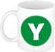 Bellatio Decorations Shoppartners Bv Koffie mok met de letter Y - groen - 300 ml