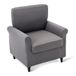 Amazon Basics Zeer Elastische Fauteuilhoes 1-zits Spandex Antislip Meubelbeschermer, Donkergrijs