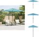 vidaXL Parasol met stalen paal 300x200x250 cm blauw