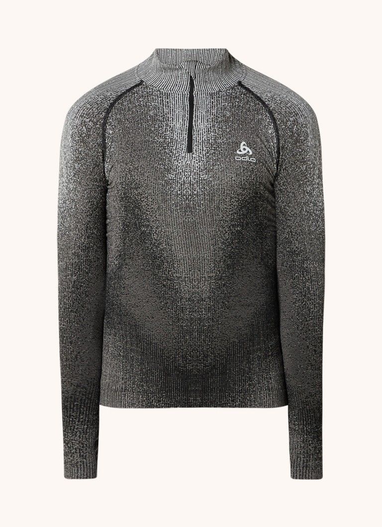 Odlo Trainings longsleeve met halve rits en gemêleerd dessin