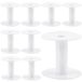 15 bobines en plastique pour enrouler du fil, petites bobines vides, blanc, 17 mm de diamètre