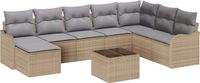 vidaXL Tuinbank - Set - 9 - st - Beige - poly - rattan