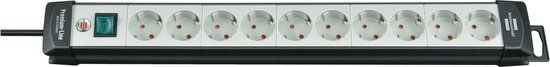 Brennenstuhl Premium-Line Stekkerdoos - 10-Voudig - Zwart/Lichtgrijs - 3m