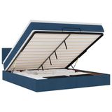 vidaXL Lit avec matelas et LED, bleu, 180x200 cm, tissu
