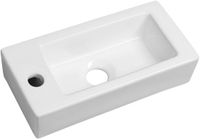 Sapho Small - Fontein, 37x18 cm, zonder overloop, kraangat aan de linkerkant, wit AR496