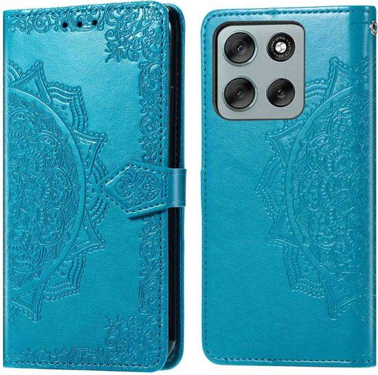 imoshion Mandala Bookcase - Geschikt voor Motorola Moto G56 - Turquoise