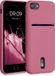 kwmobile telefoonhoesje geschikt voor Apple iPhone SE (2022) / iPhone SE (2020) / iPhone 8 / iPhone 7 - Zachte TPU case met kaarthouder en silicone coating - In donkerroze