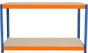 Monster Shop S-rax Werkbank 2planken - Blauw/Oranje - 150x45x90cm - 600kg