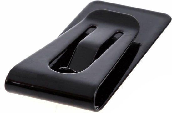 Fako Bijoux® Geldclip - Moneyclip - RVS - Veer - Zwart - Unisex