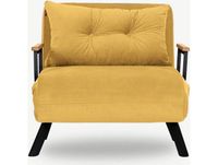 homifab Fauteuil convertible avec dossier réglable en tissu jaune moutarde