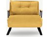 homifab Fauteuil convertible avec dossier réglable en tissu jaune moutarde
