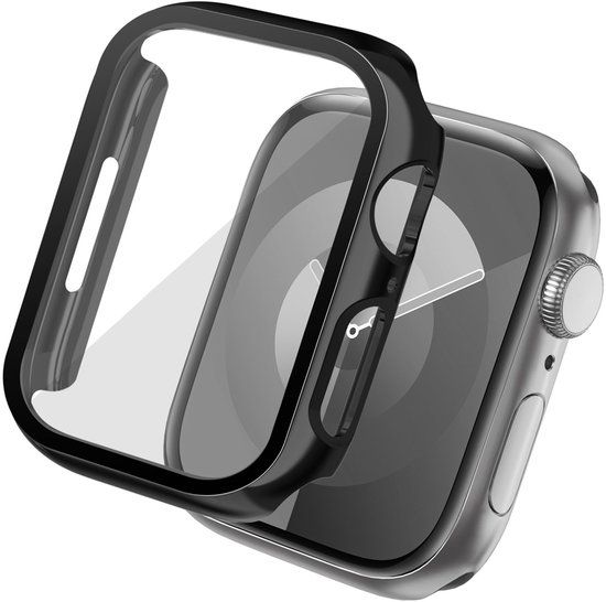 imoshion Full Cover Shiny Hardcase voor de Apple Watch 7 / 8 / 9 - 41 mm - Zwart