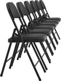 pro.tec Bureaustoel klapstoel - 6 stuks set - zwart