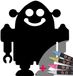 Ambiance Sticker Schoolbordsticker - uitwisbare zelfklevende muurstickers - ROBOT + 4 VLOEIBARE KRIJTJES - 40x35cm