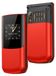 Avizar 4G-klaptelefoon met twee schermen en een SOS-knop, rood