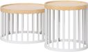 Vicco Table basse Enara, Bambou/Blanc, 50,5 cm avec 2 pièces
