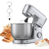 VEVOR Verstelbare blender, 1500 W voedselprocessor voor bakwaren, met roestvrijstalen kom, 5,7 l, kneedhaak, garde en garde, 10 snelheden, 375 x 241 x 292 mm