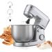 VEVOR Verstelbare blender, 1500 W voedselprocessor voor bakwaren, met roestvrijstalen kom, 5,7 l, kneedhaak, garde en garde, 10 snelheden, 375 x 241 x 292 mm