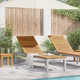 vidaXL Lit de jardin gris 200 x 55 x 35 cm acacia massif