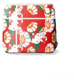 Gave Lux Sac à main élégant pour femme en cuir véritable, rouge avec imprimé floral, fait main en Italie